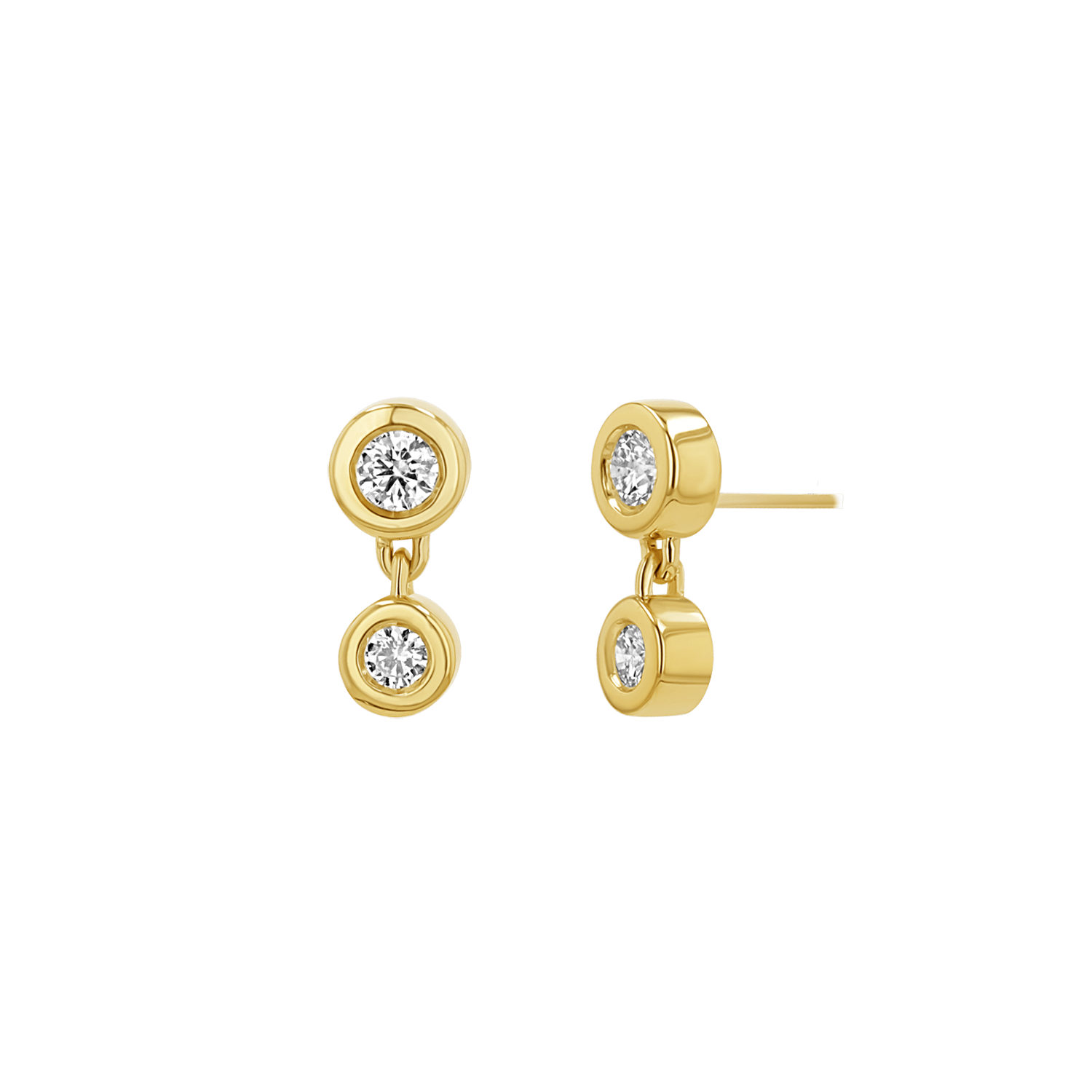 Linked Diamond Duo Studs - Lotus Diamond
