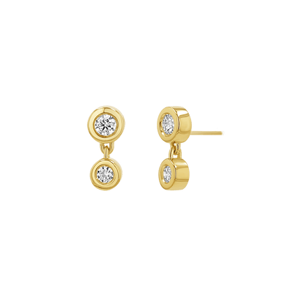 Linked Diamond Duo Studs - Lotus Diamond