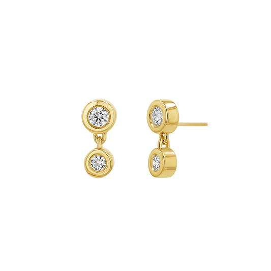 Linked Diamond Duo Studs - Lotus Diamond