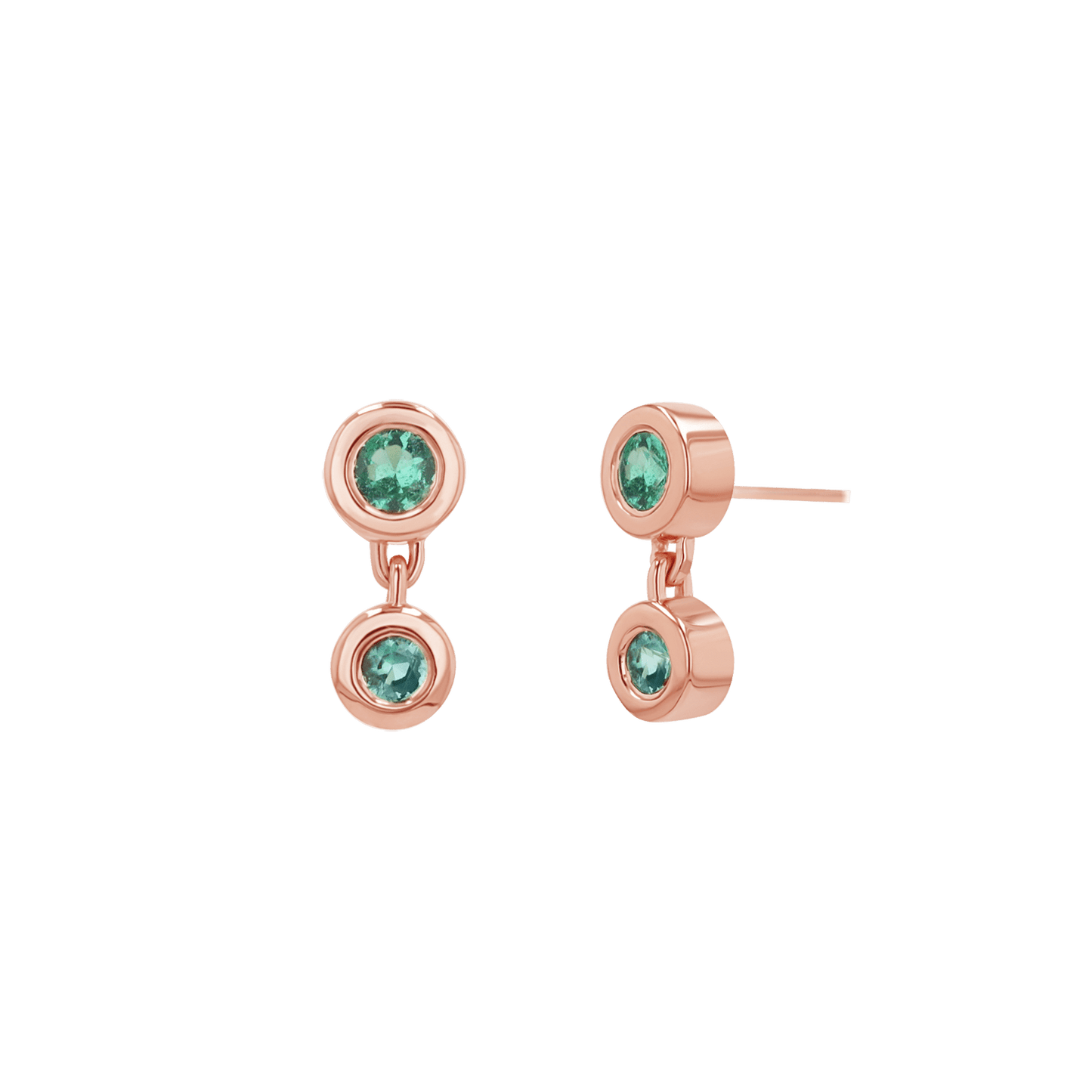 Linked Emerald Duo Studs - Lotus Diamond
