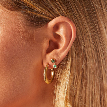 Linked Emerald Duo Studs - Lotus Diamond