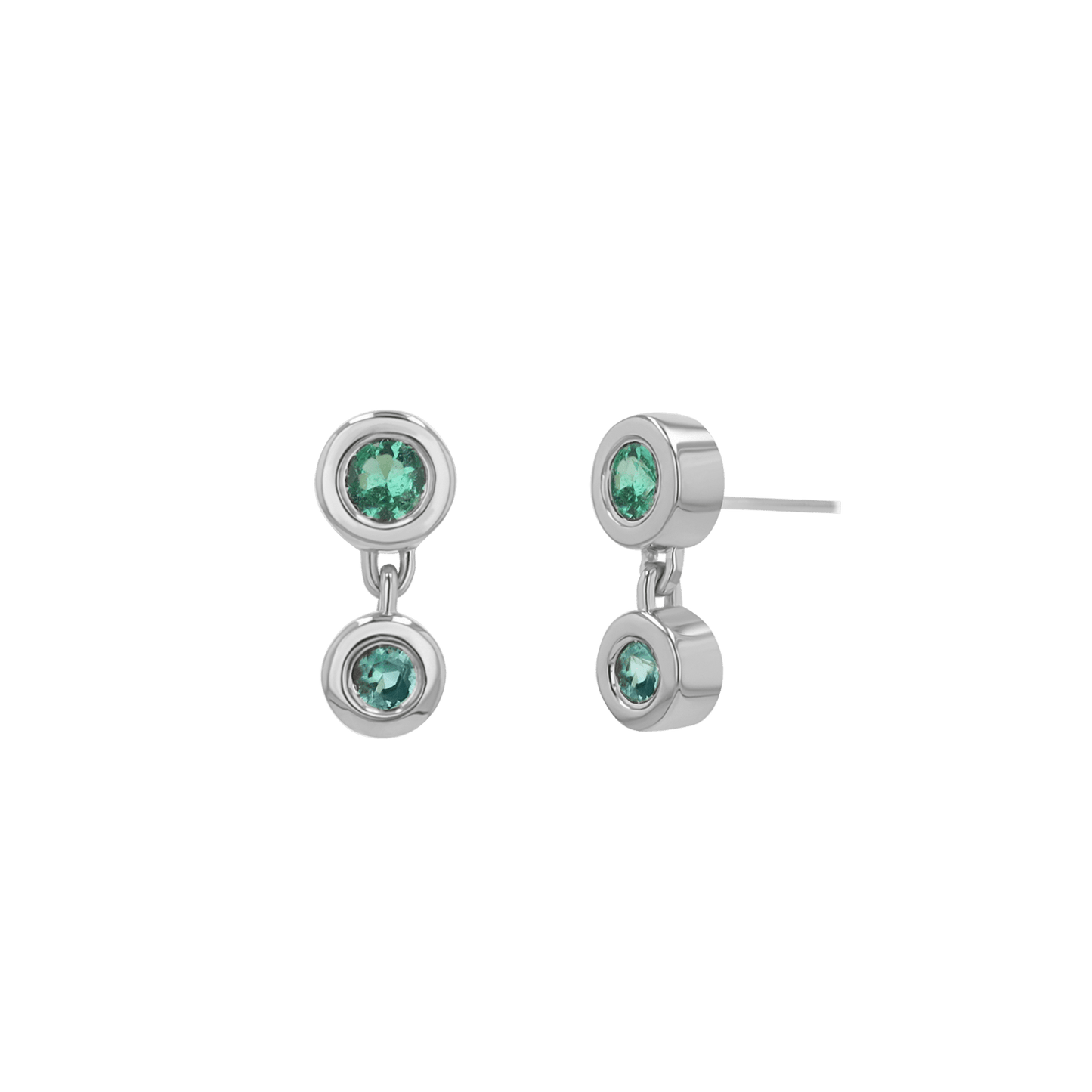 Linked Emerald Duo Studs - Lotus Diamond