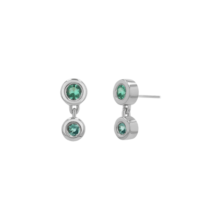 Linked Emerald Duo Studs - Lotus Diamond
