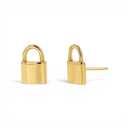 Love Padlock Stud Earrings - Lotus Diamond