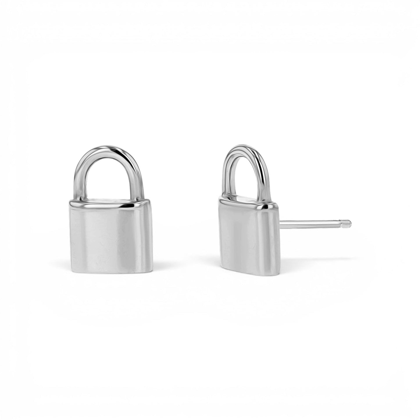 Love Padlock Stud Earrings - Lotus Diamond