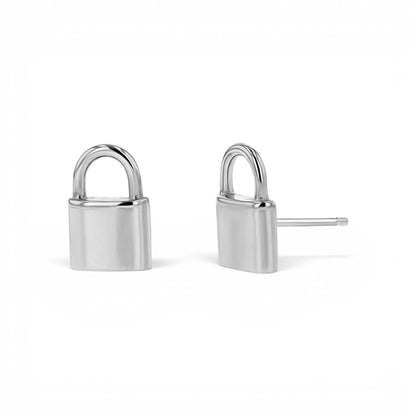 Love Padlock Stud Earrings - Lotus Diamond