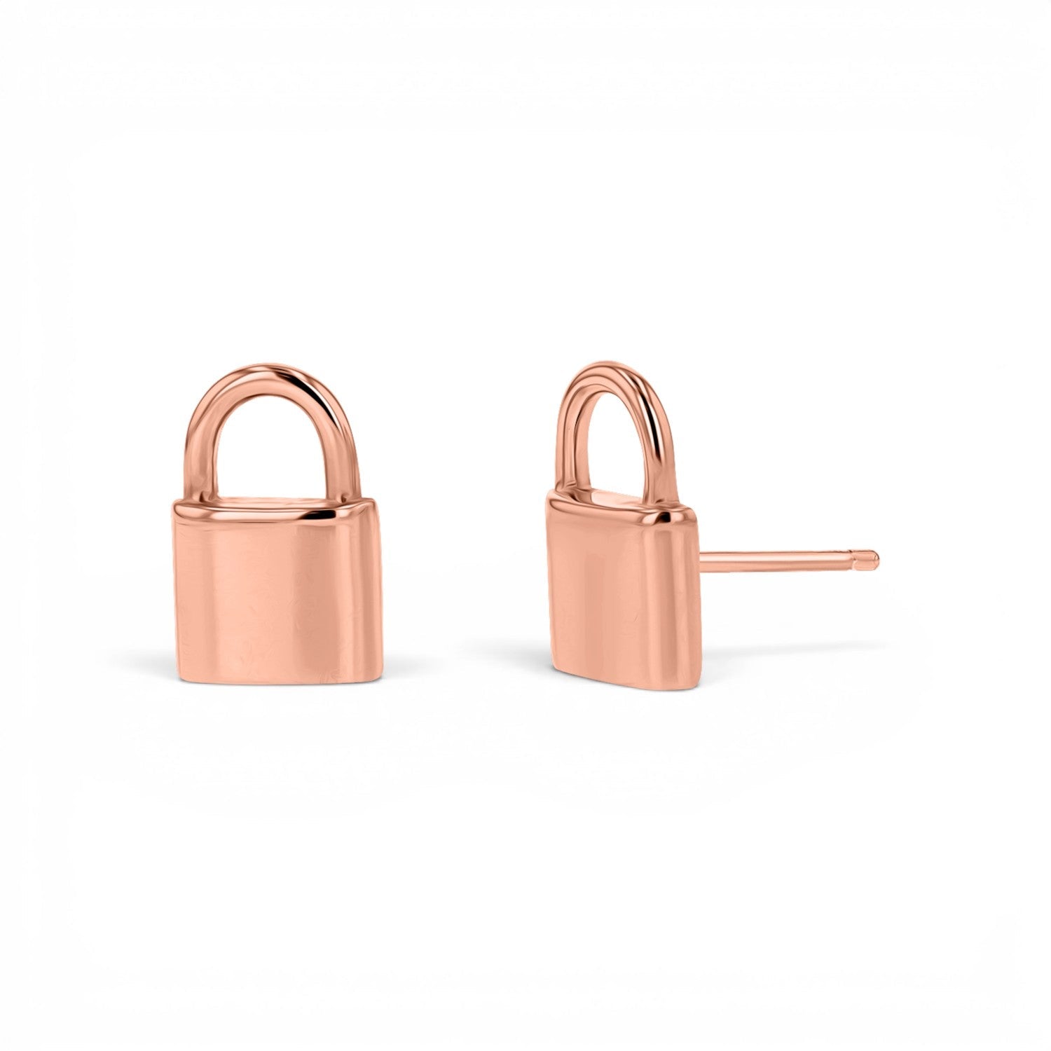 Love Padlock Stud Earrings - Lotus Diamond