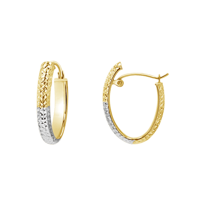 Lumi Two - tone Hoop Earrings - Lotus Diamond