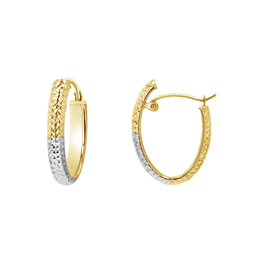 Lumi Two - tone Hoop Earrings - Lotus Diamond