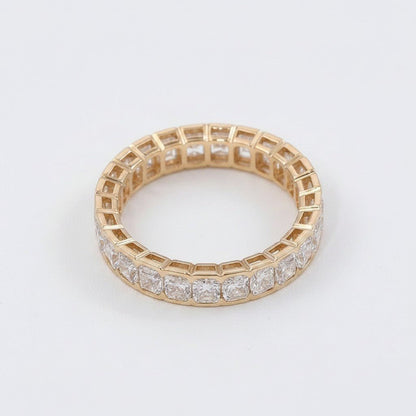 Luxury full band Ring 10K Solid Gold Radiant DEF/VS Lab Diamond Wedding Engagement ring jewelry - Lotus Diamond