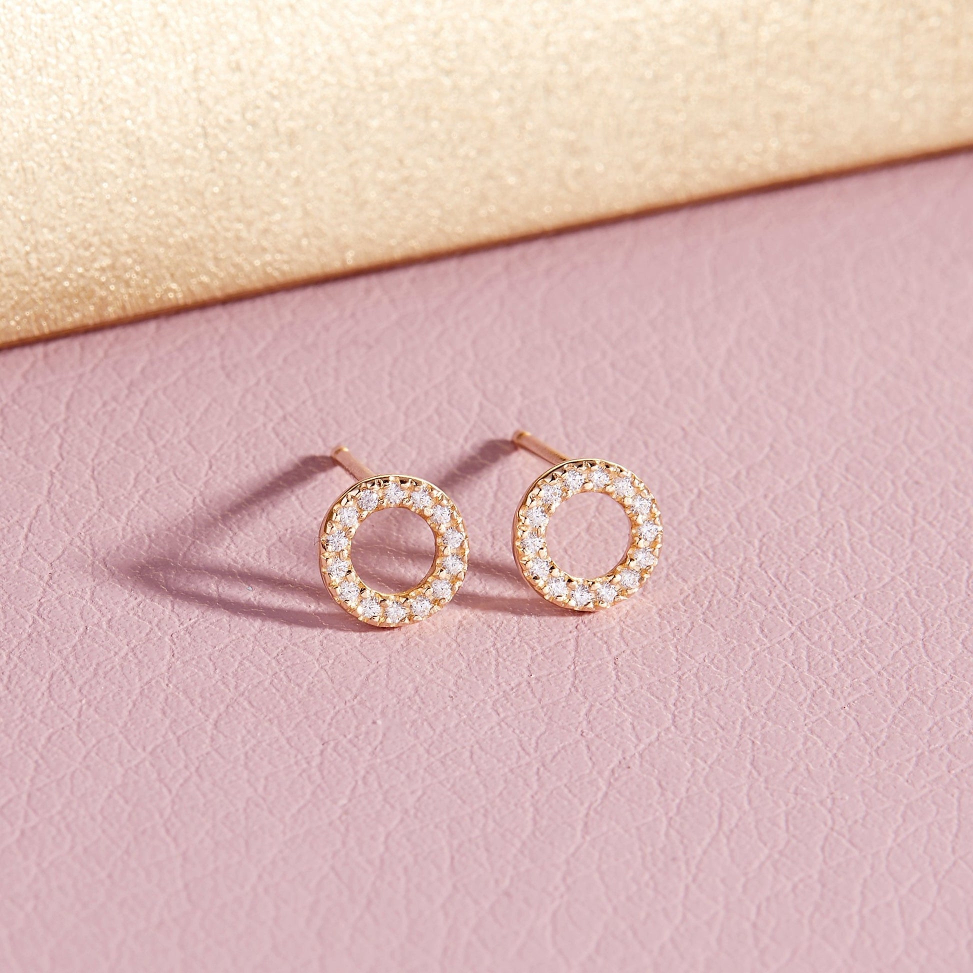 Lydia 14K Gold Diamond Earrings - Lotus Diamond