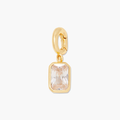 Mackenzie Hinge Birthstone Charm - Lotus Diamond