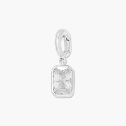 Mackenzie Hinge Birthstone Charm - Lotus Diamond