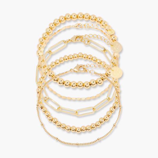 Makenna Chain Bracelet Set - Lotus Diamond