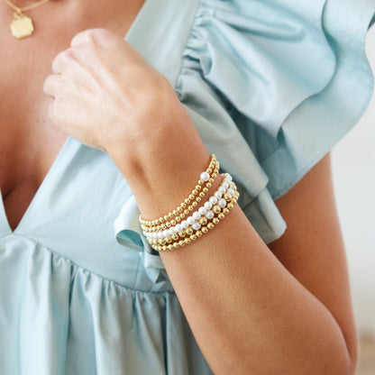 Makenna Pearl Bracelet Set - Lotus Diamond