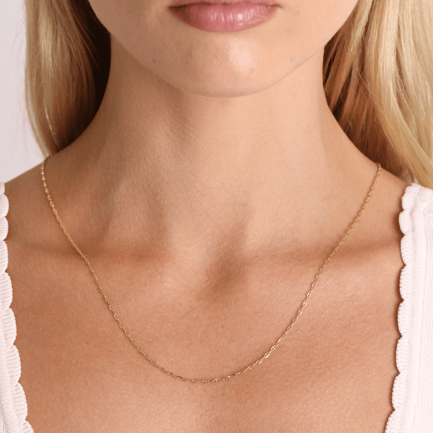 Mariner Anchor Chain Link Necklace - Lotus Diamond