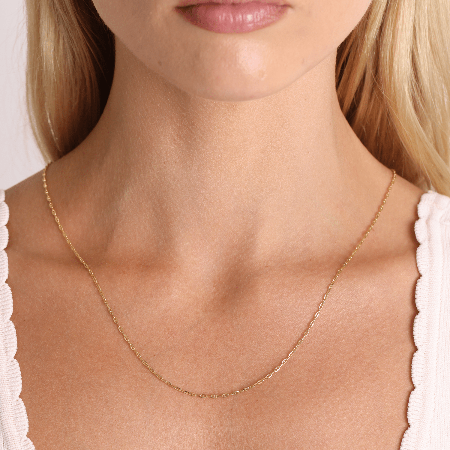 Mariner Anchor Chain Link Necklace - Lotus Diamond