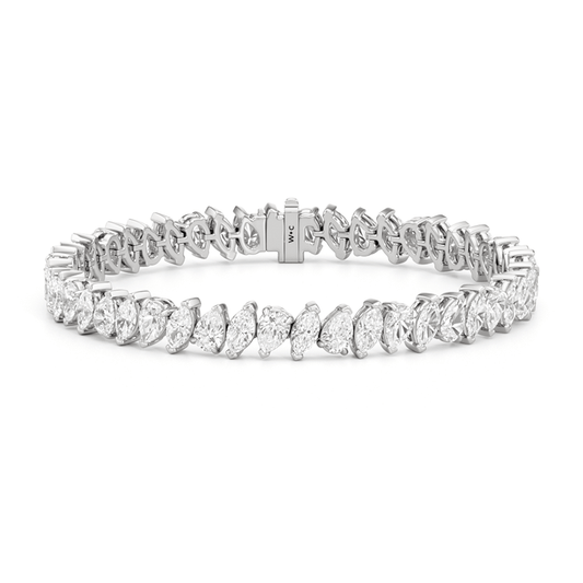 Marquise and Pear Tennis Bracelet - Lotus Diamond