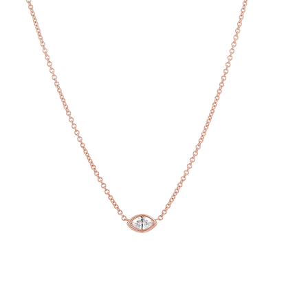 Marquise Diamond Solitaire Necklace - Lotus Diamond