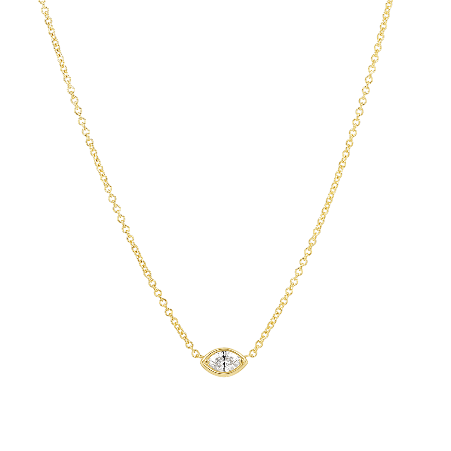 Marquise Diamond Solitaire Necklace - Lotus Diamond