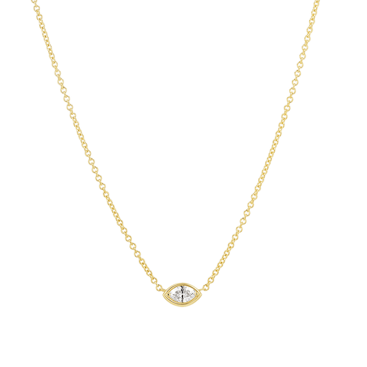 Marquise Diamond Solitaire Necklace - Lotus Diamond