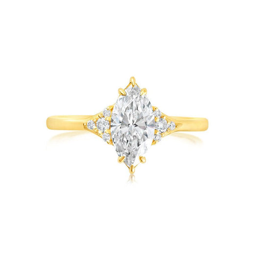 Marquise - shape Lab grown Diamond 18K ring setting - Lotus Diamond