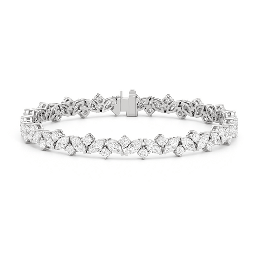 Marquise Wreath Tennis Bracelet - Lotus Diamond