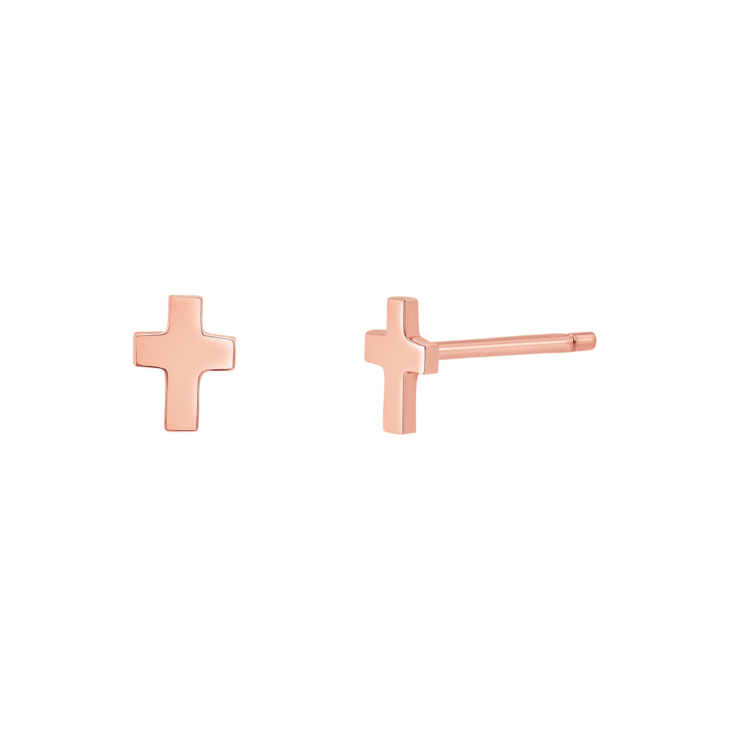Mini Cross Stud Earrings - Lotus Diamond