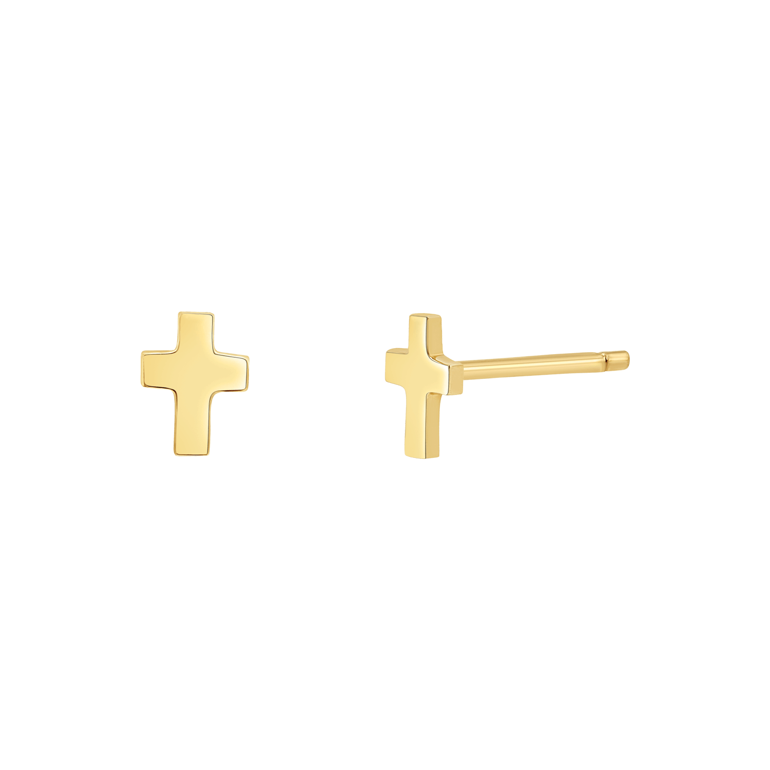 Mini Cross Stud Earrings - Lotus Diamond