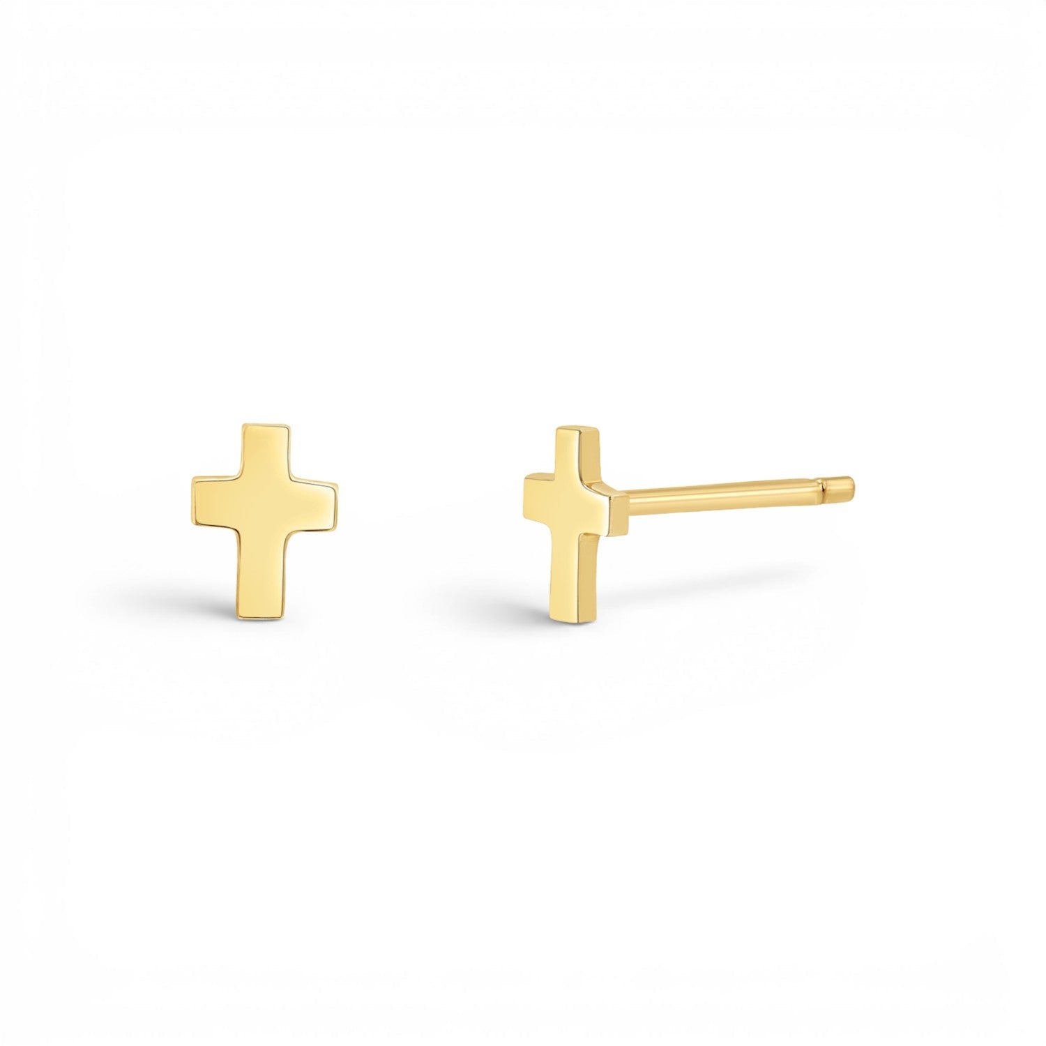 Mini Cross Stud Earrings - Lotus Diamond