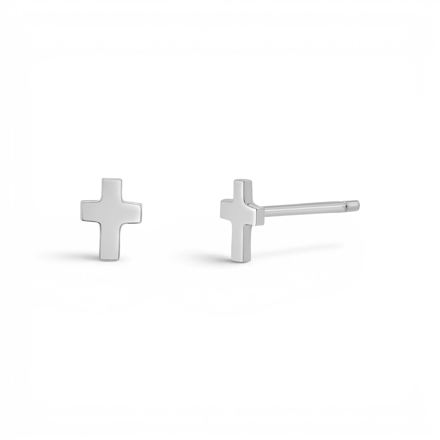 Mini Cross Stud Earrings - Lotus Diamond