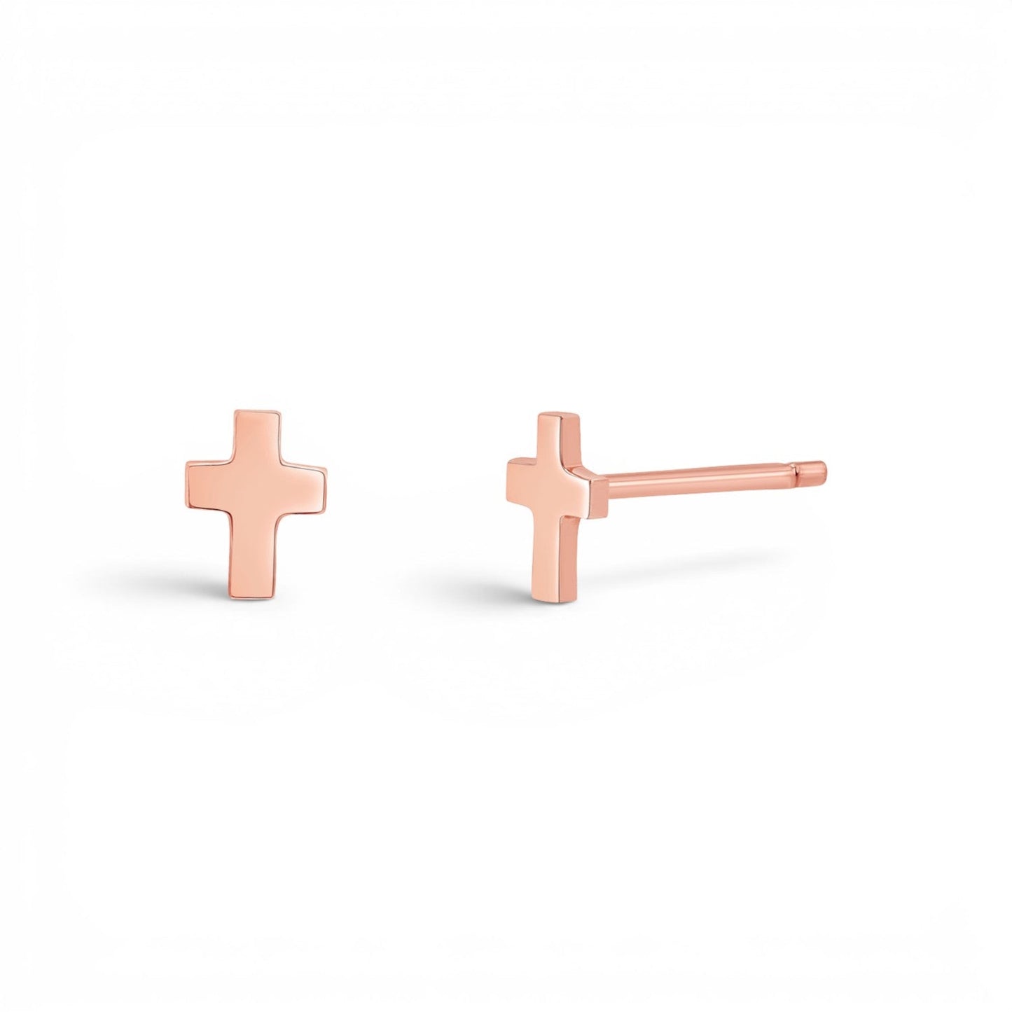 Mini Cross Stud Earrings - Lotus Diamond