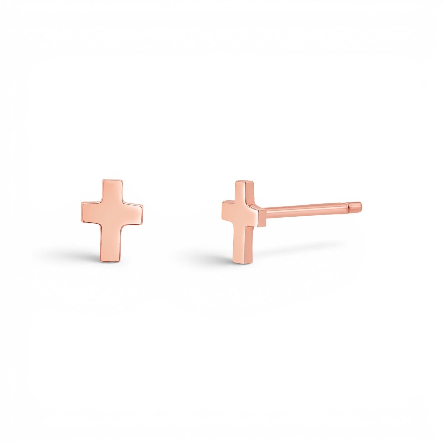 Mini Cross Stud Earrings - Lotus Diamond