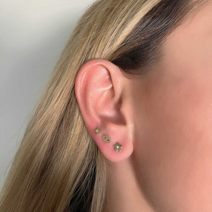 Mini Evil Eye Stud Earrings - Lotus Diamond