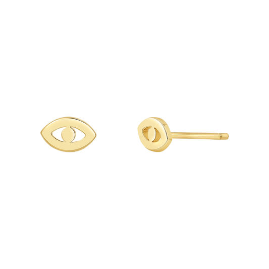 Mini Evil Eye Stud Earrings - Lotus Diamond