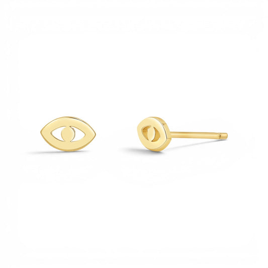 Mini Evil Eye Stud Earrings - Lotus Diamond