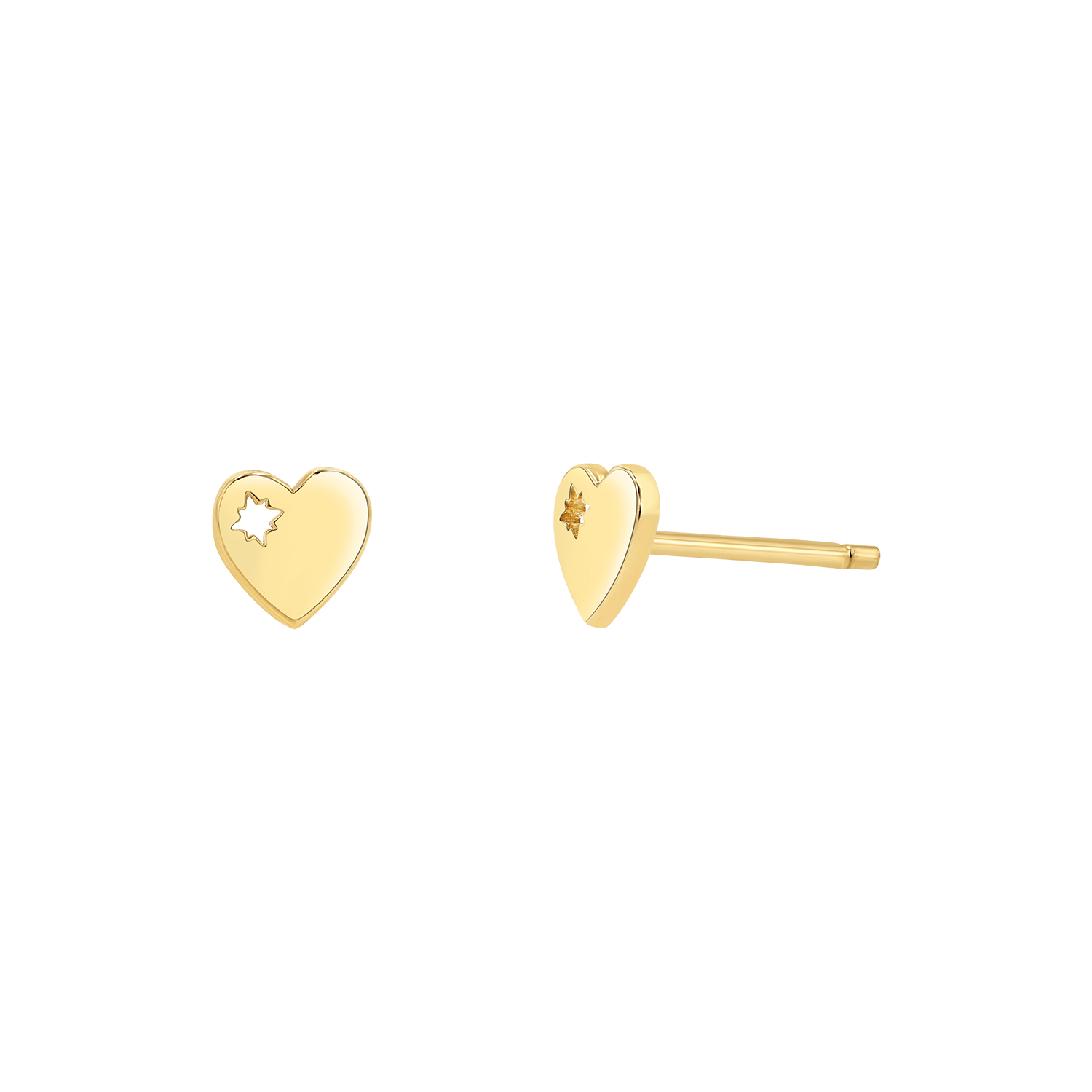 Mini Heart Stud Earrings - Lotus Diamond