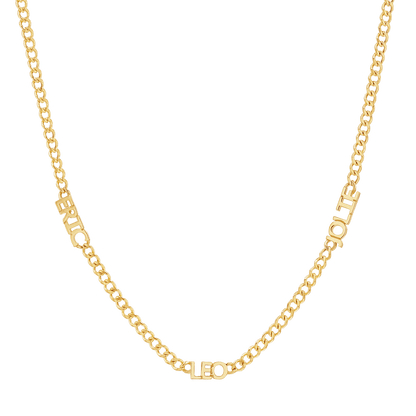 Mini Name Cuban Chain Necklace - Lotus Diamond