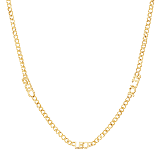 Mini Name Cuban Chain Necklace - Lotus Diamond