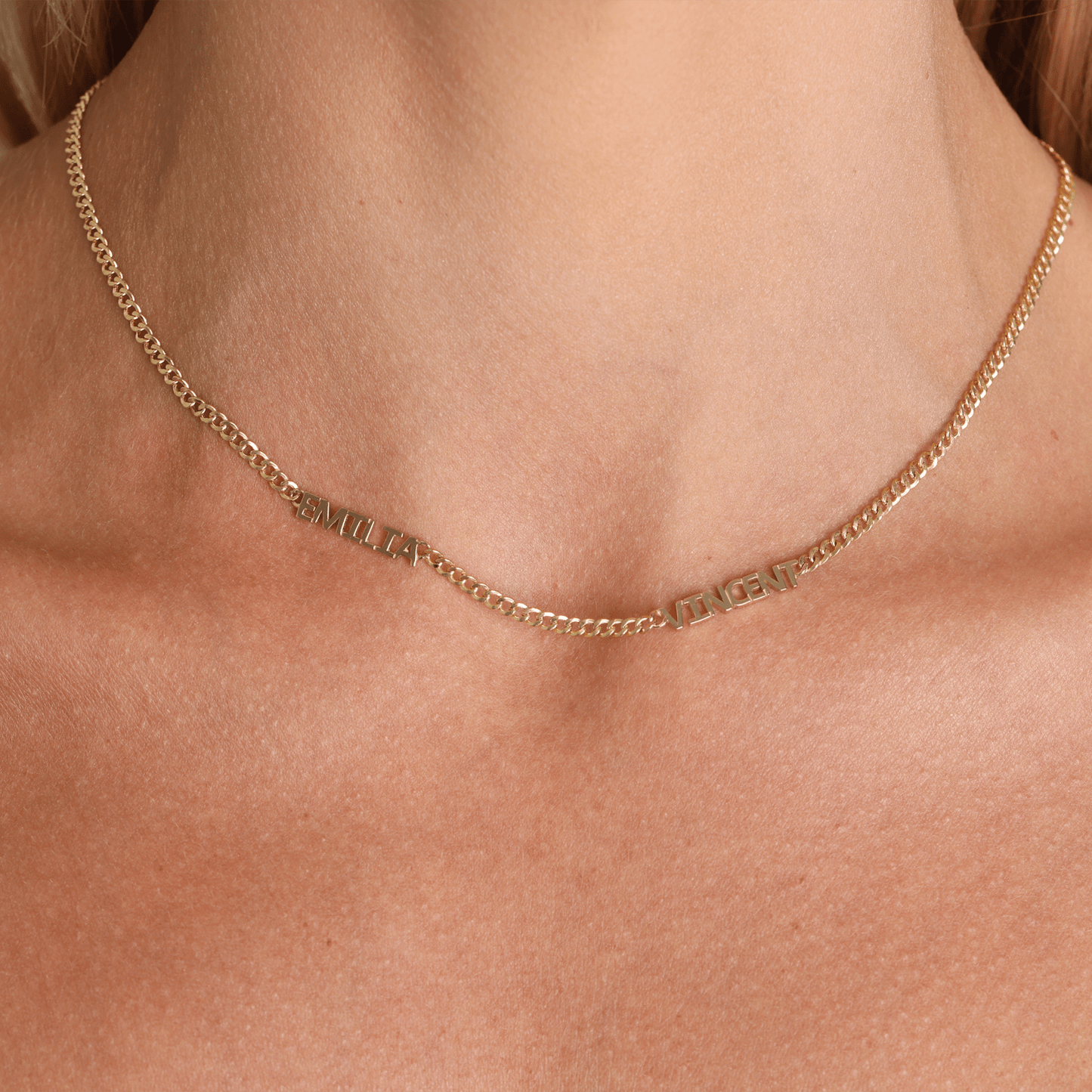 Mini Name Cuban Chain Necklace - Lotus Diamond