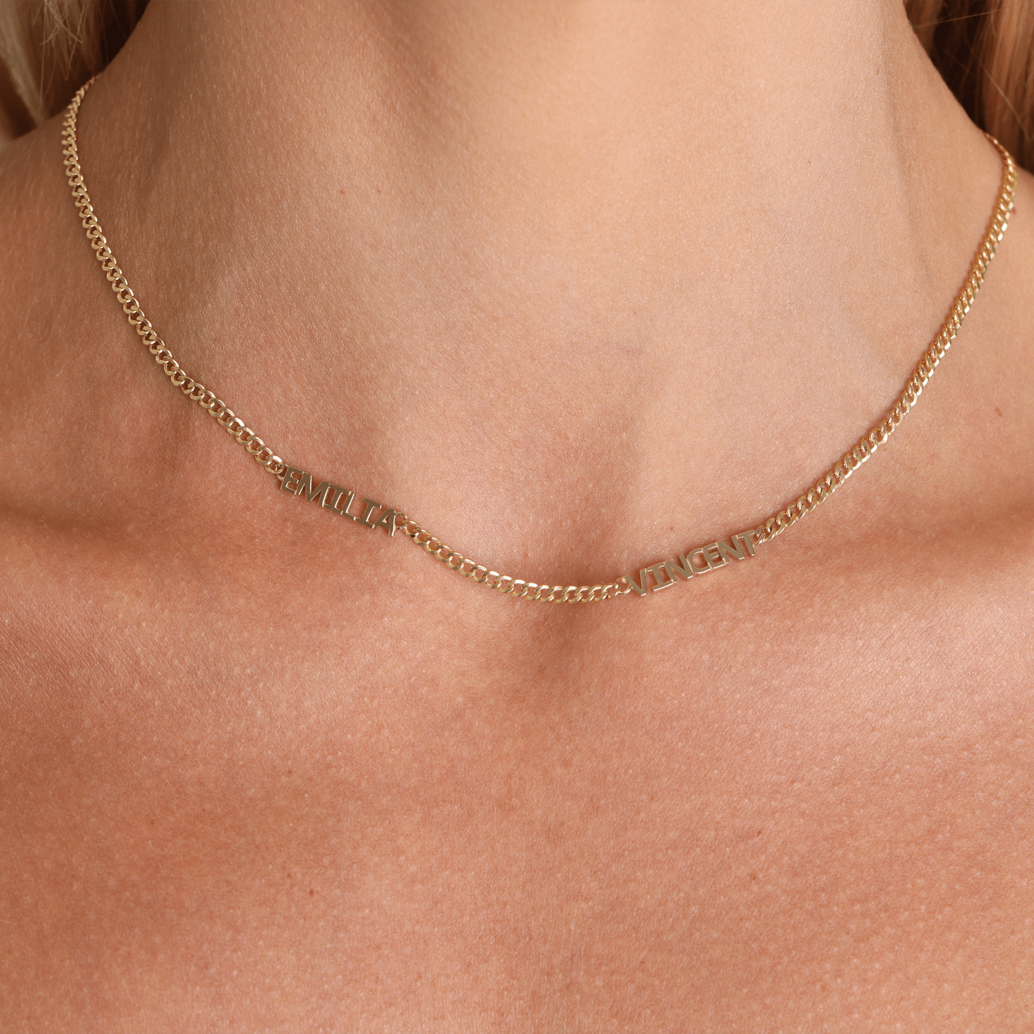 Mini Name Cuban Chain Necklace - Lotus Diamond