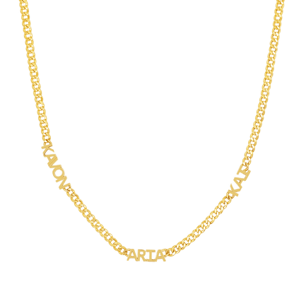 Mini Name Cuban Chain Necklace - Lotus Diamond