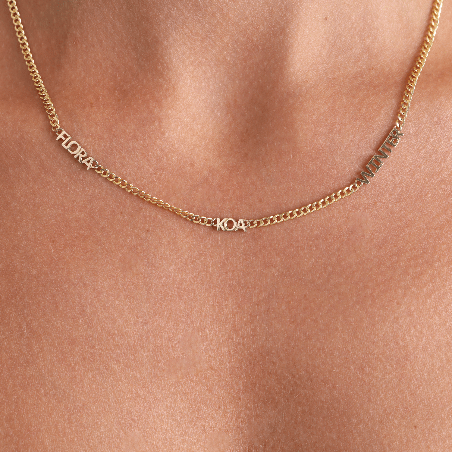 Mini Name Cuban Chain Necklace - Lotus Diamond