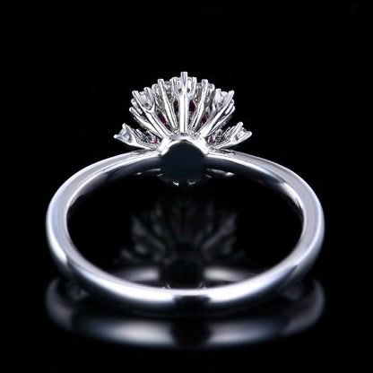 Mozambique Natural unburned Ruby Ring - Style C - Lotus Diamond