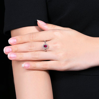 Mozambique Natural unburned Ruby Ring - Style C - Lotus Diamond