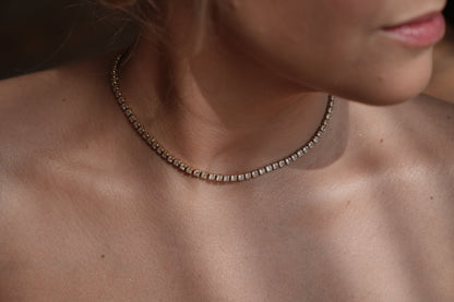 Muse Cushion Lab Diamond Necklace 14K White Gold 15" - Lotus Diamond