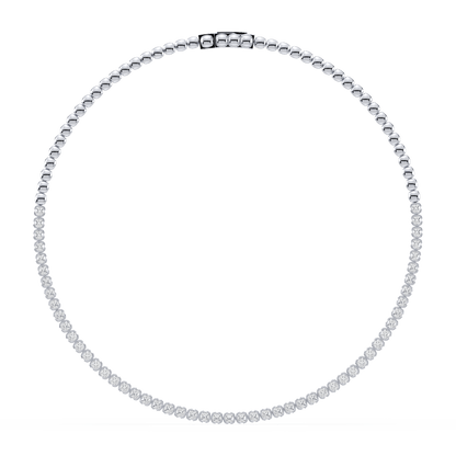Muse Cushion Lab Diamond Necklace 14K White Gold 15" - Lotus Diamond