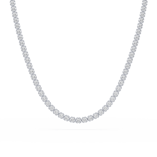 Muse Cushion Lab Diamond Necklace 14K White Gold 15" - Lotus Diamond