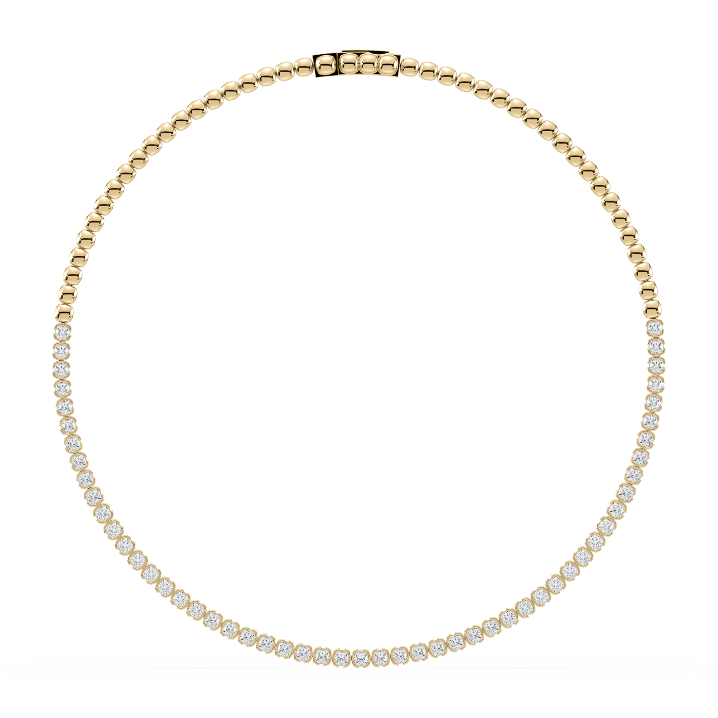 Muse Cushion Lab Diamond Necklace 14K Yellow Gold 15" - Lotus Diamond