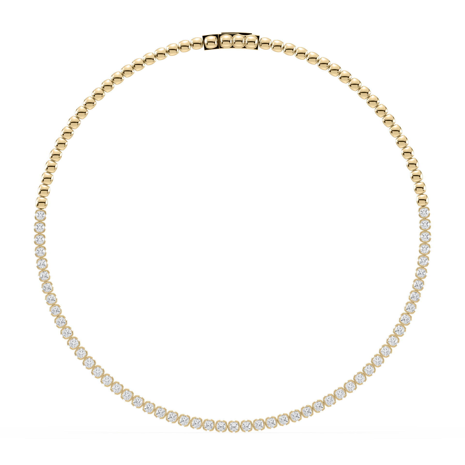 Muse Cushion Lab Diamond Necklace 14K Yellow Gold 15" - Lotus Diamond